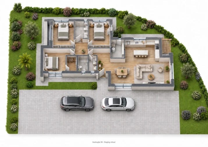 Moradia T3 para Venda em Aguada de Cima Planta 1