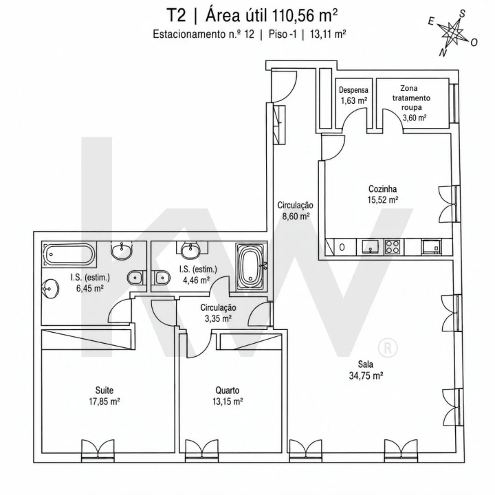 Apartamento T2 para Arrendamento em Benfica Foto 26