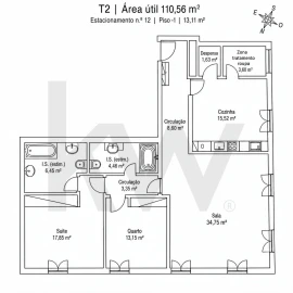 Apartamento T2 para Arrendamento em Benfica