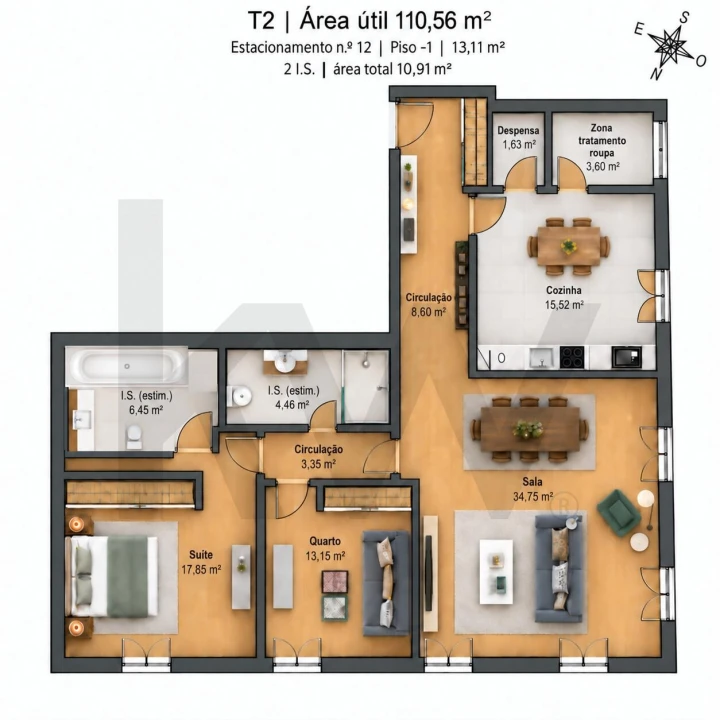 Apartamento T2 para Arrendamento em Benfica Foto 27