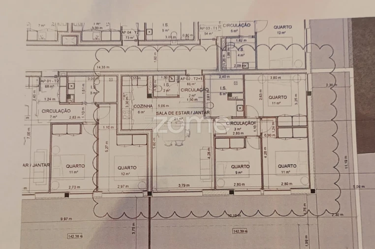 Apartamento T3 para Venda em Santo Tirso, Couto (Santa Cristina e São Miguel) e Burgães Planta 1