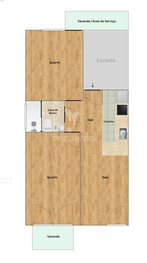 Apartamento T2 para Venda em Mafamude e Vilar do Paraíso