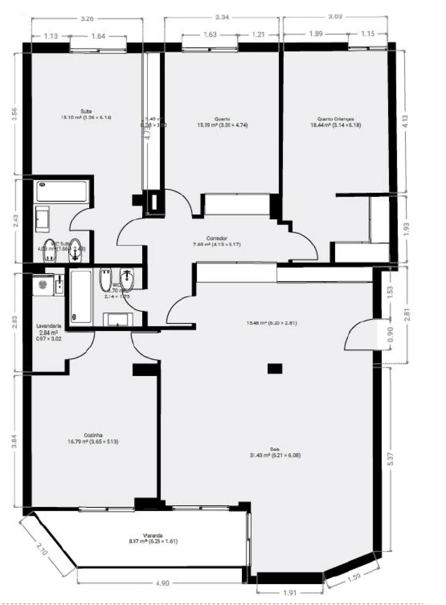 Apartamento T3 para Venda em Viseu Planta 1
