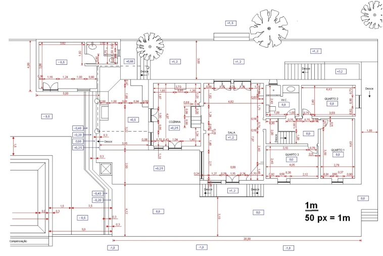 Quinta T3 para Venda em Perais Planta 1