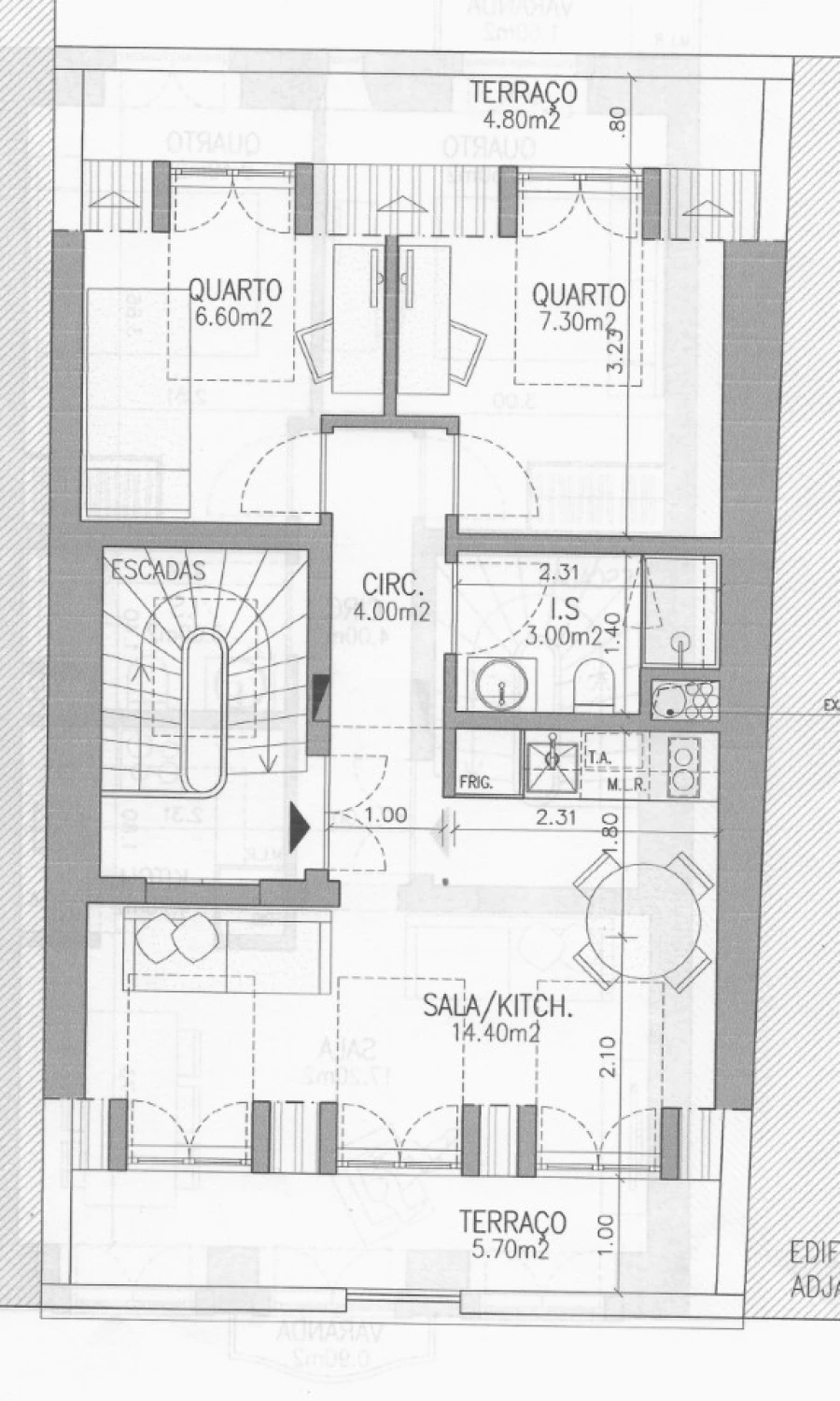 Apartamento T2 para Venda em São Vicente Planta 1