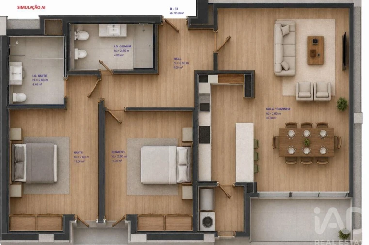 Apartamento T2 para Venda em Cidade da Maia Foto 8