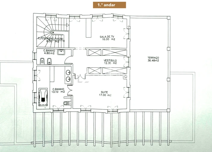 Moradia T2 para Venda em Santa Barbara de Nexe Planta 1