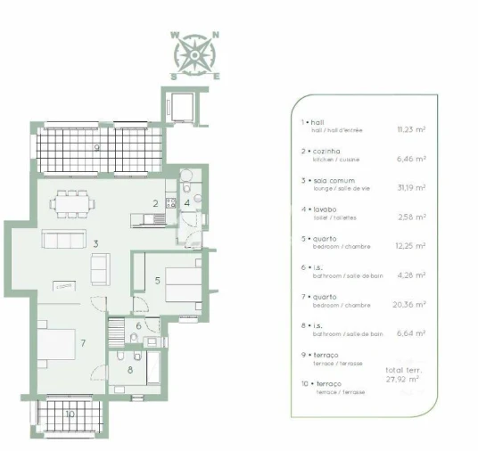 Apartamento T2 para Venda em Quarteira Planta 1