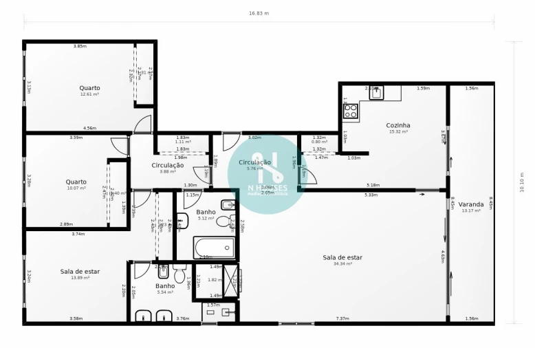 Apartamento T3 para Venda em Celeirós, Aveleda e Vimieiro Planta 1