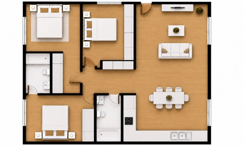 Apartamento para Venda em Santa Marta de Portuzelo Planta 1