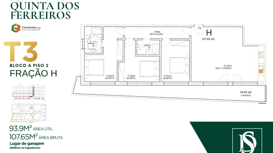 Apartamento T3 para Venda em Tondela e Nandufe