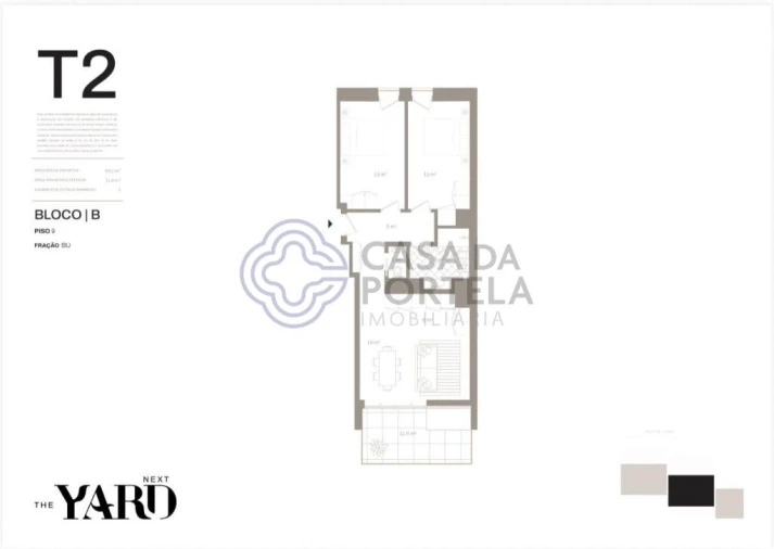 Apartamento T2 para Venda em Santa Marinha e São Pedro da Afurada Planta 1
