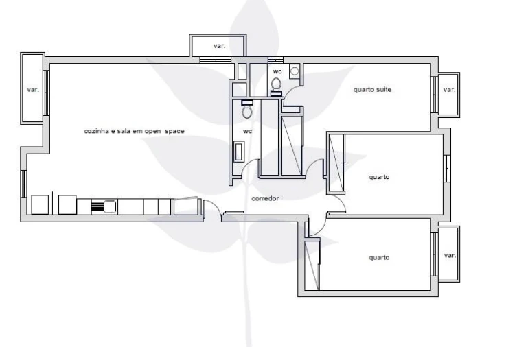 Apartamento T3 para Venda em Braga (São José de São Lázaro e São João do Souto) Planta 1