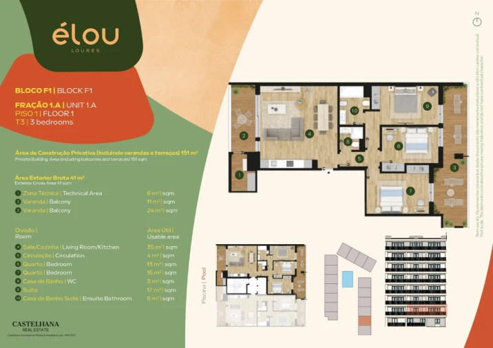 Apartamento T3 para Venda em Santo António dos Cavaleiros e Frielas Planta 1