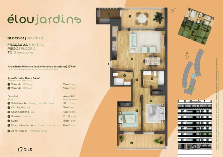 Apartamento T2 para Venda em Santo António dos Cavaleiros e Frielas Planta 1