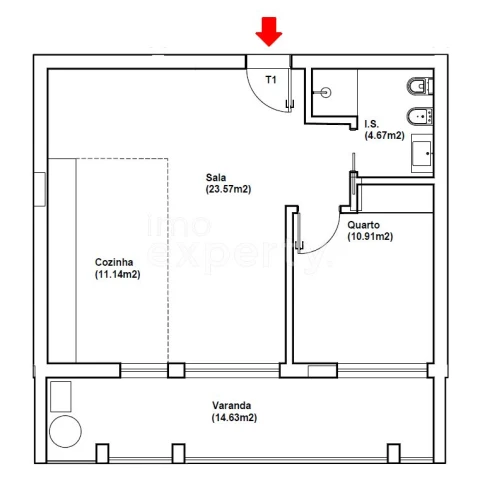 Apartamento T1 para Venda em Tavarede
