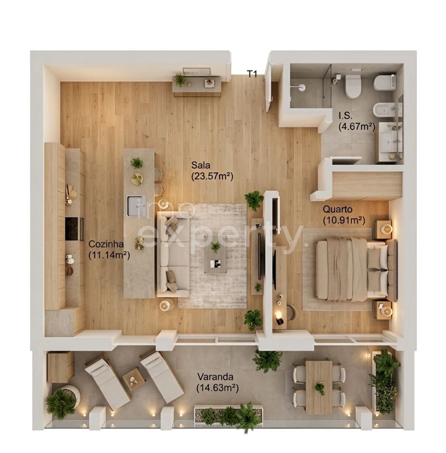 Apartamento T1 para Venda em Tavarede Foto 2