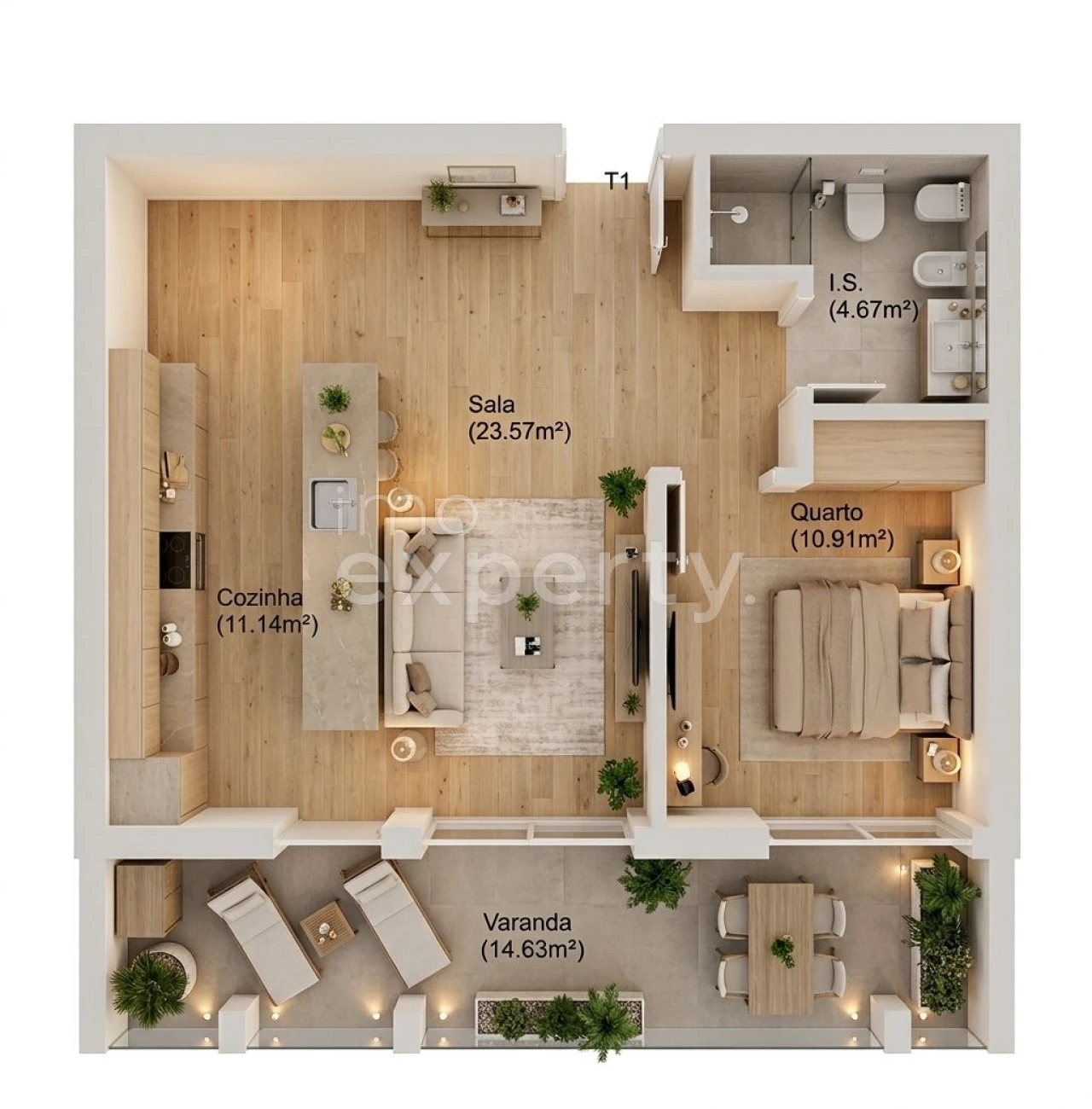 Apartamento T1 para Venda em Tavarede Foto 2