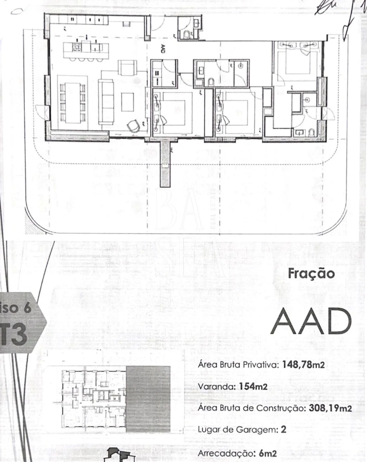 Apartamento T3 para Venda em Meixomil Planta 2