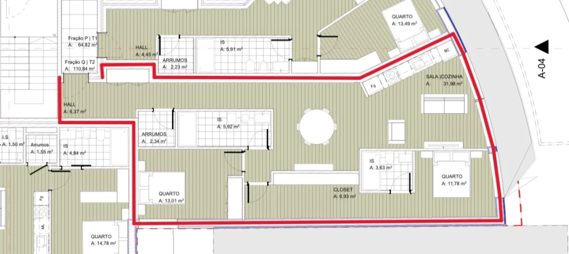 Apartamento T2 para Venda em Areosa Planta 1