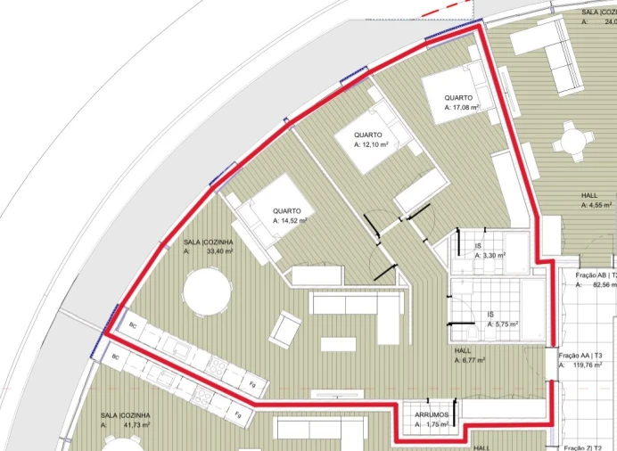 Apartamento T3 para Venda em Areosa Planta 1