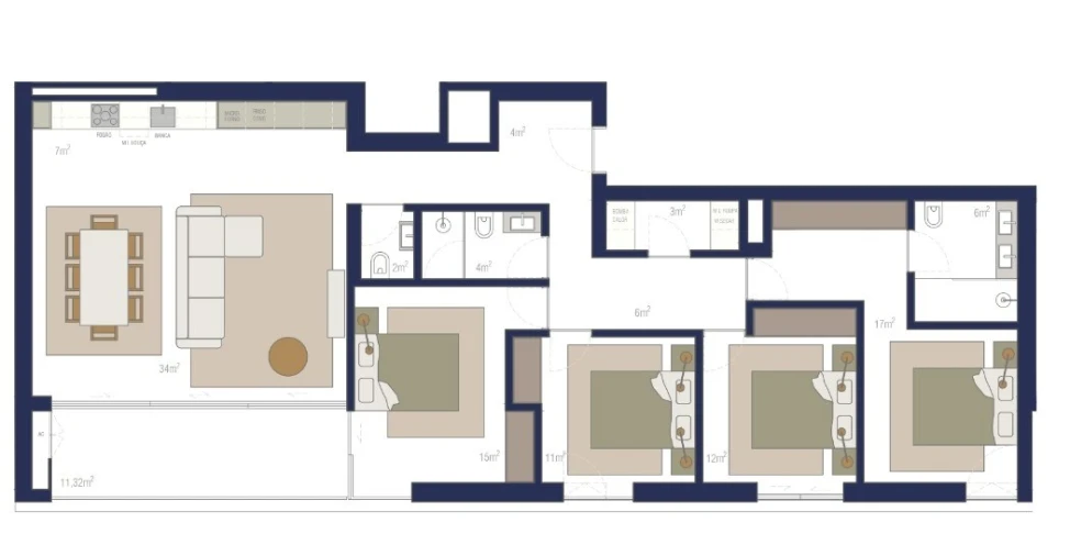 Apartamento T4 para Venda em Matosinhos e Leça da Palmeira Planta 1