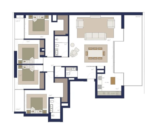 Apartamento T4 para Venda em Matosinhos e Leça da Palmeira Planta 1