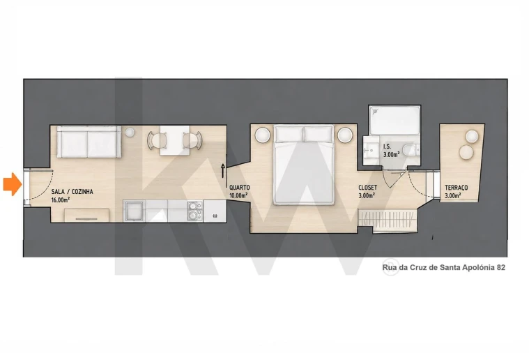 Apartamento para Venda em São Vicente Planta 1