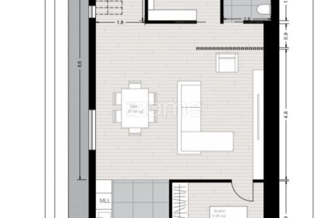 Apartamento T2 para Venda em Fânzeres e São Pedro da Cova Planta 2