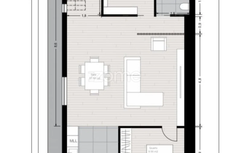 Apartamento T2 para Venda em Fânzeres e São Pedro da Cova Planta 2