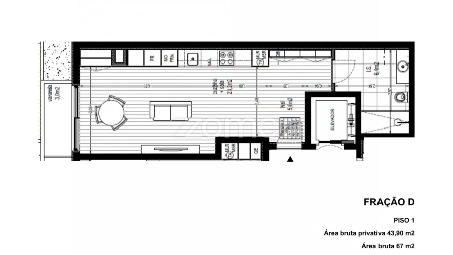 Apartamento T1 para Venda em Pedrouços