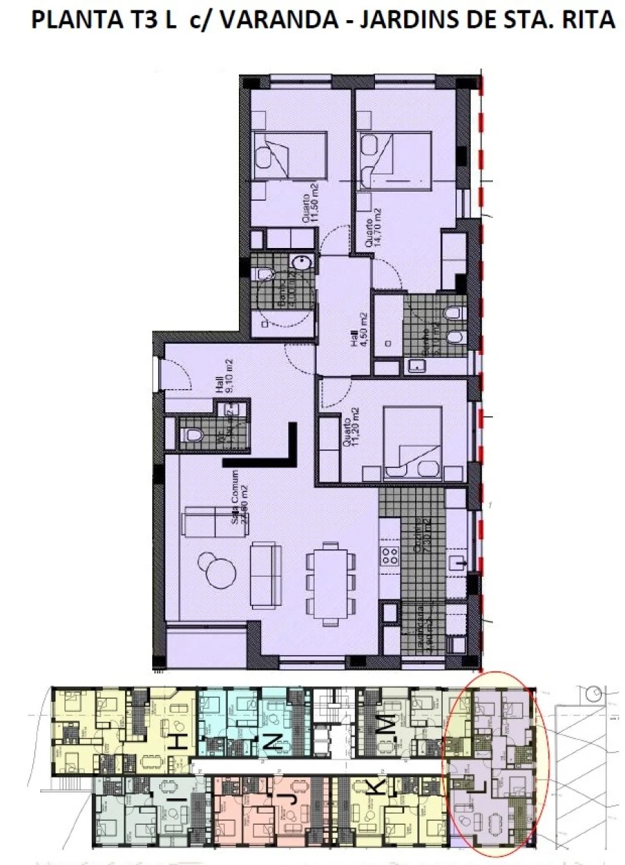Apartamento T2 para Venda em Ermesinde Planta 1