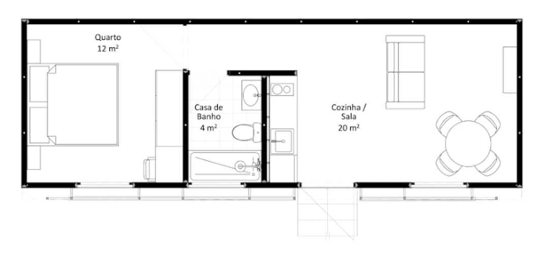 Apartamento T1 para Arrendamento em Vilar de Andorinho Planta 1