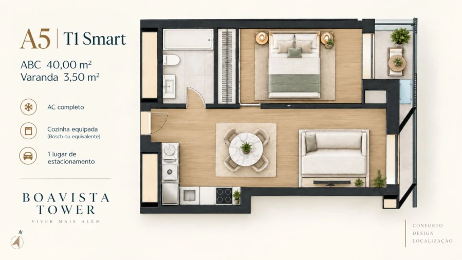 Apartamento T1 para Venda em Lordelo do Ouro e Massarelos Planta 1