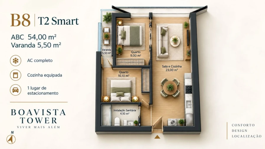 Apartamento T2 para Venda em Lordelo do Ouro e Massarelos Planta 2