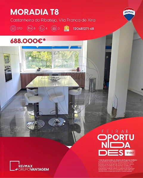 Moradia T8 para Venda em Castanheira do Ribatejo e Cachoeiras