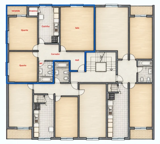 Apartamento T2 para Venda em Rio de Mouro Planta 1