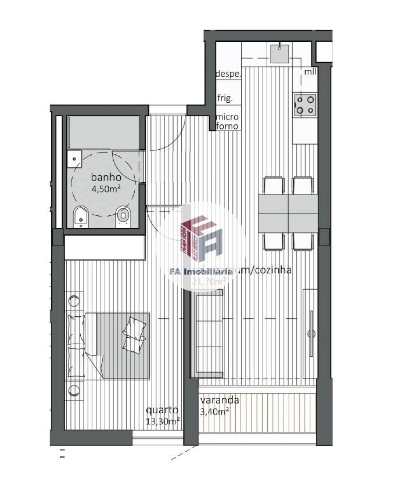 Apartamento T1 para Venda em São Mamede de Infesta e Senhora da Hora Foto 19