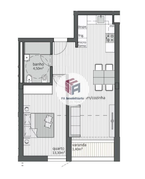 Apartamento T1 para Venda em São Mamede de Infesta e Senhora da Hora