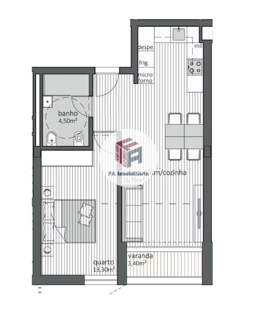 Apartamento T1 para Venda em São Mamede de Infesta e Senhora da Hora Foto 19