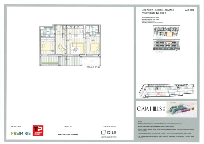 Apartamento T2 para Venda em Santa Marinha e São Pedro da Afurada Planta 1