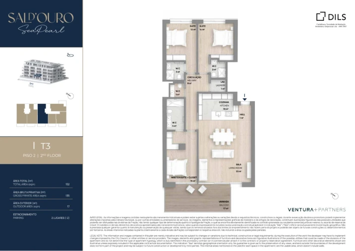 Apartamento T3 para Venda em Santa Marinha e São Pedro da Afurada Planta 1