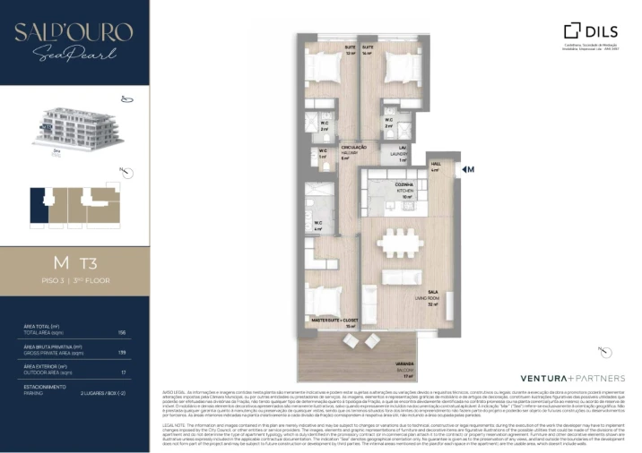 Apartamento T3 para Venda em Santa Marinha e São Pedro da Afurada Planta 1