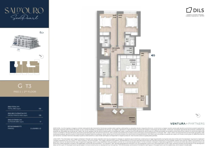Apartamento T3 para Venda em Santa Marinha e São Pedro da Afurada Planta 1