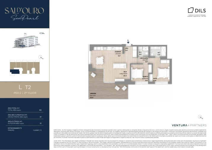 Apartamento T2 para Venda em Santa Marinha e São Pedro da Afurada Planta 1