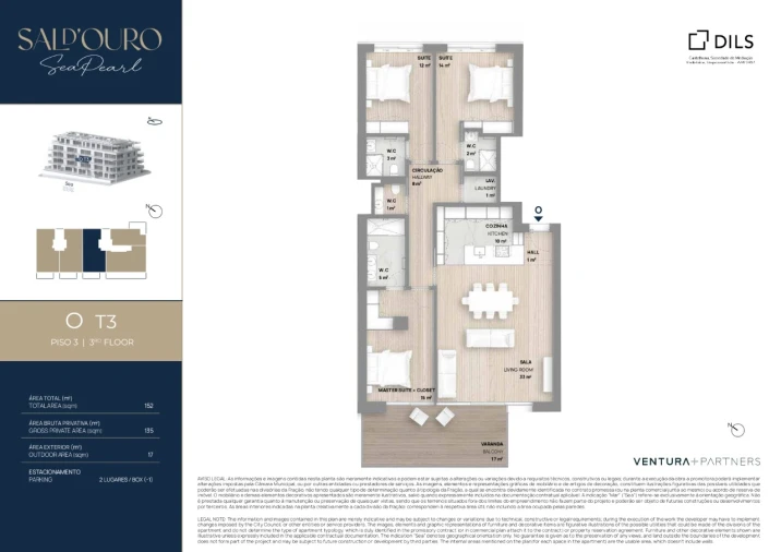 Apartamento T3 para Venda em Santa Marinha e São Pedro da Afurada Planta 1