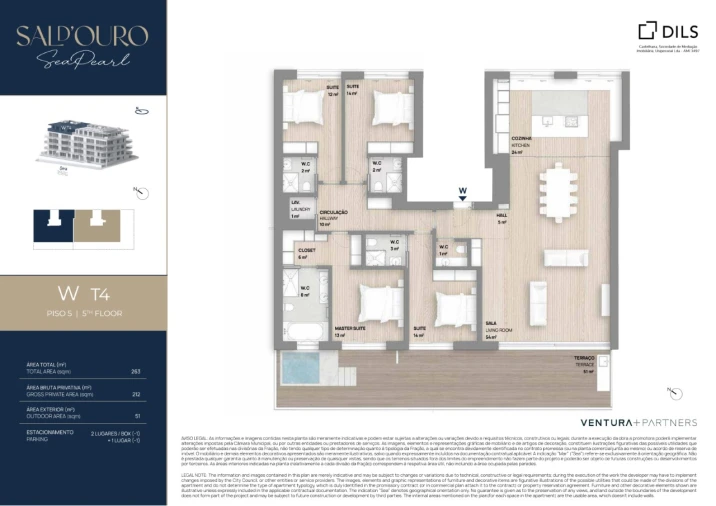 Apartamento T4 para Venda em Santa Marinha e São Pedro da Afurada Planta 1