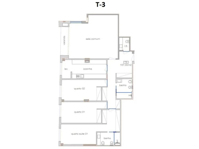 Apartamento T3 para Venda em Cedofeita, Santo Ildefonso, Sé, Miragaia, São Nicolau e Vitória Planta 1