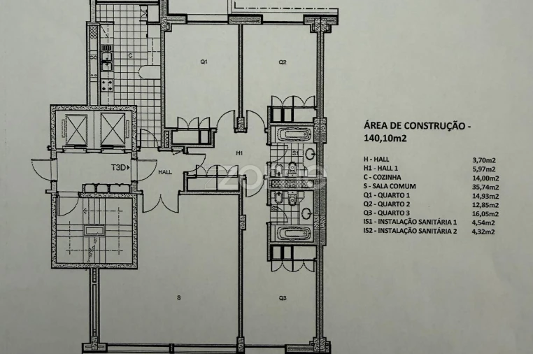 Apartamento T3 para Arrendamento em Lumiar Planta 1