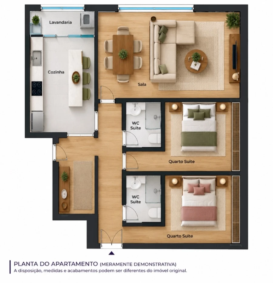Apartamento T2 para Venda em Cidade da Maia Planta 1